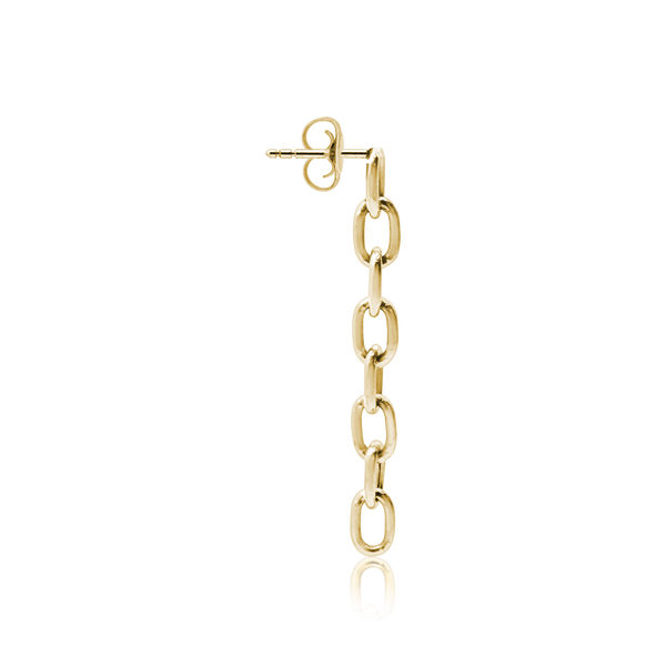 Elongated Hollow Cable Chain Earring (3.00 mm - 5.80 mm)