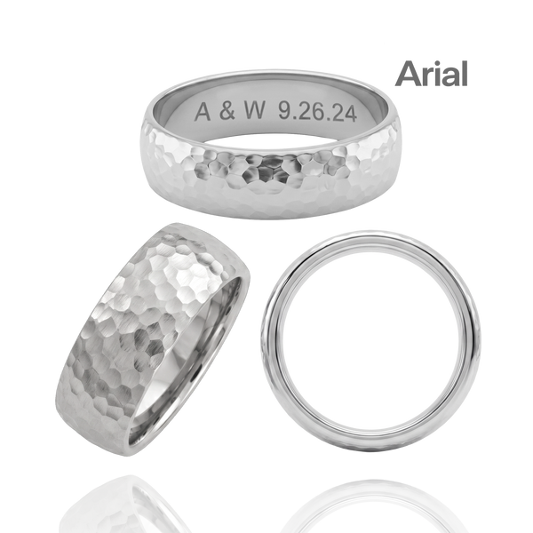 Sterling Silver Comfort Fit Wedding Bands with Optional Engraving  (8.0 mm)