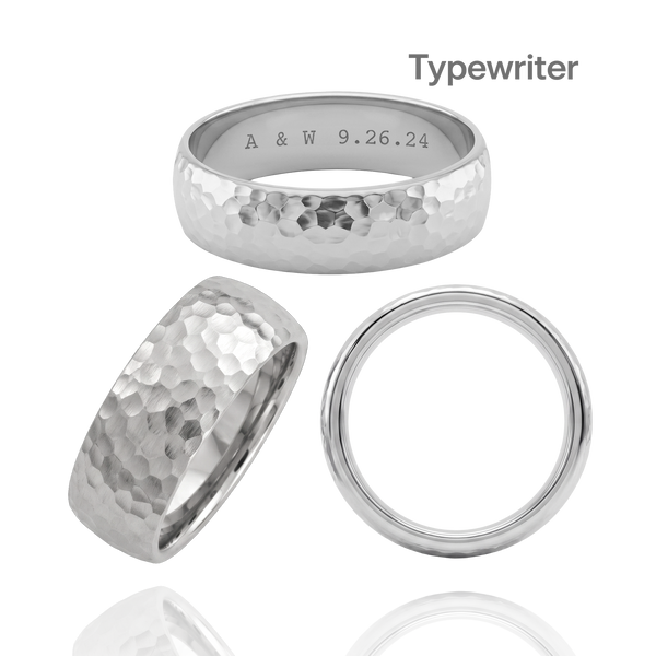 Sterling Silver Comfort Fit Wedding Bands with Optional Engraving  (8.0 mm)