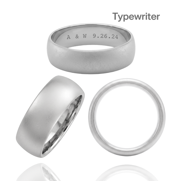 Sterling Silver Comfort Fit Wedding Bands with Optional Engraving  (8.0 mm)