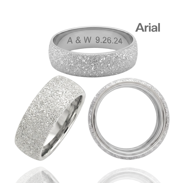 Sterling Silver Comfort Fit Wedding Bands with Optional Engraving  (8.0 mm)