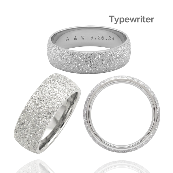 Sterling Silver Comfort Fit Wedding Bands with Optional Engraving  (8.0 mm)