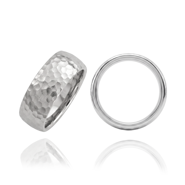 Sterling Silver Comfort Fit Wedding Bands with Optional Engraving  (8.0 mm)