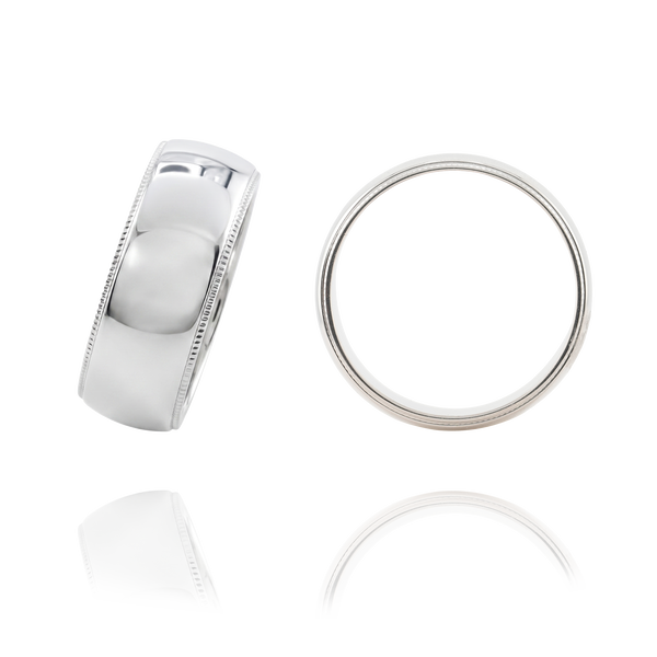 Sterling Silver Milgrain Wedding Bands (2.0 mm - 8.0 mm)