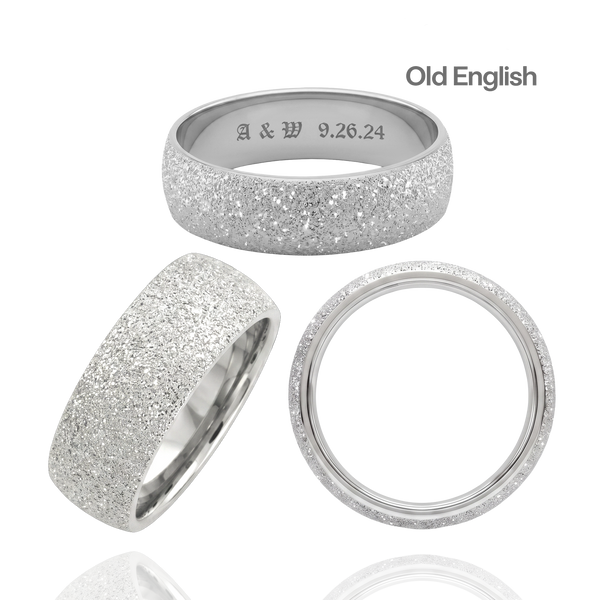 Sterling Silver Comfort Fit Wedding Bands with Optional Engraving  (8.0 mm)