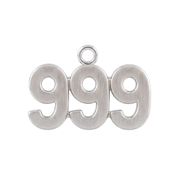 Classic Angel Number Pendants in Sterling Silver (15 mm)