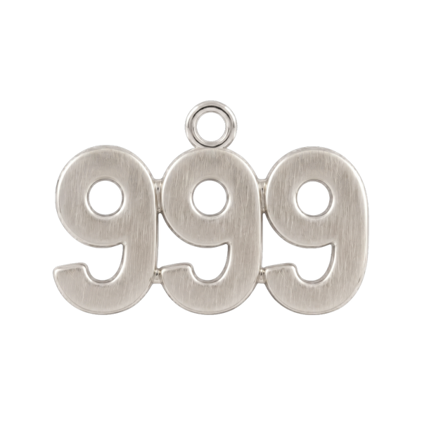 Classic Angel Number Pendants in Sterling Silver (20 mm)