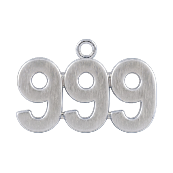 Classic Angel Number Pendants in Sterling Silver (25 mm)
