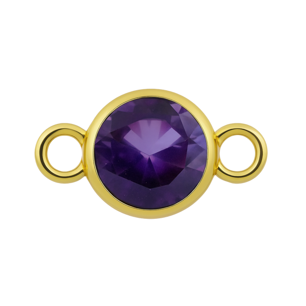 Diamond or Gemstone Bezel Bracelet/Necklace Charm in 14K Yellow Gold