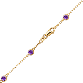 Finished Diamond by the Yard Cable Chain Necklace in 14K Yellow Gold with Alexandrite Stones