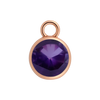 Diamond or Gemstone Bezel Drop Charm in 14K Pink Gold