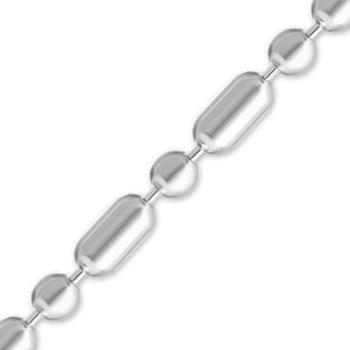 Bulk / Spooled Alternating Cylinder / Round Bead Chain in Sterling Silver (1.20 mm - 2.50 mm)