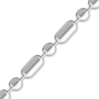 Alternating Cylinder / Round Bead Chain Collection - Sterling Silver