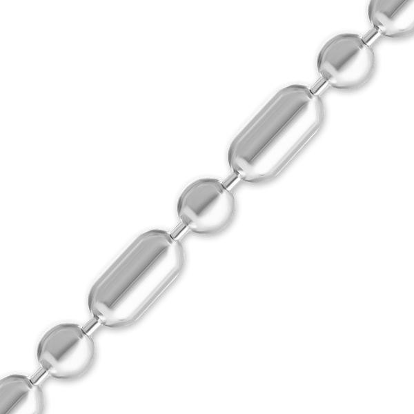 Bulk / Spooled Alternating Cylinder / Round Bead Chain in Sterling Silver (1.20 mm - 2.50 mm)