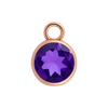 Diamond or Gemstone Bezel Drop Charm in 14K Pink Gold
