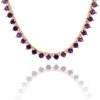 Tennis Necklace with Amethyst Stones (February Birthstones) in 14K Gold (1.75 mm - 4.0 mm)