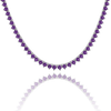 Tennis Necklace with Amethyst Stones (February Birthstones) in 14K Gold (1.75 mm - 4.0 mm)