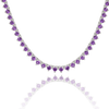 Tennis Necklace with Amethyst Stones (February Birthstones) in 14K Gold (1.75 mm - 4.0 mm)