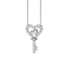 Key Necklace with Cubic Zirconia in Sterling Silver (20 x 11 mm)