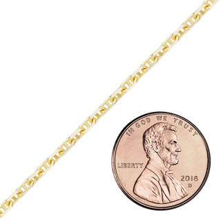 Bulk / Spooled Semi-Solid Anchor Chain in 14K Yellow Gold (2.00 mm - 4.60 mm)