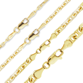Finished Anchor Mariner Cable Bracelet in 14K Yellow Gold (2.00 mm - 4.85 mm)