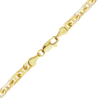 Finished Anchor Mariner Cable Bracelet in 14K Yellow Gold (2.00 mm - 4.85 mm)