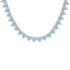 Tennis Necklace with Aquamarine Stones (March Birthstones) in 14K Gold (1.75 mm - 4.0 mm)