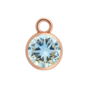 Diamond or Gemstone Bezel Drop Charm in 14K Pink Gold