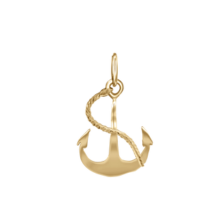 Anchor with Rope Charm in Sterling Silver (16 x 17mm)