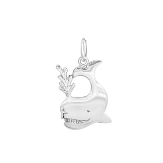 Whale Spraying Charm in Sterling Silver (23 x 13mm)