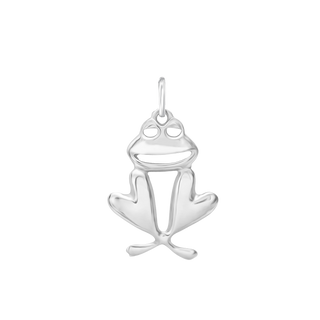 Smiling Frog Charm in Sterling Silver (27 x 17mm)