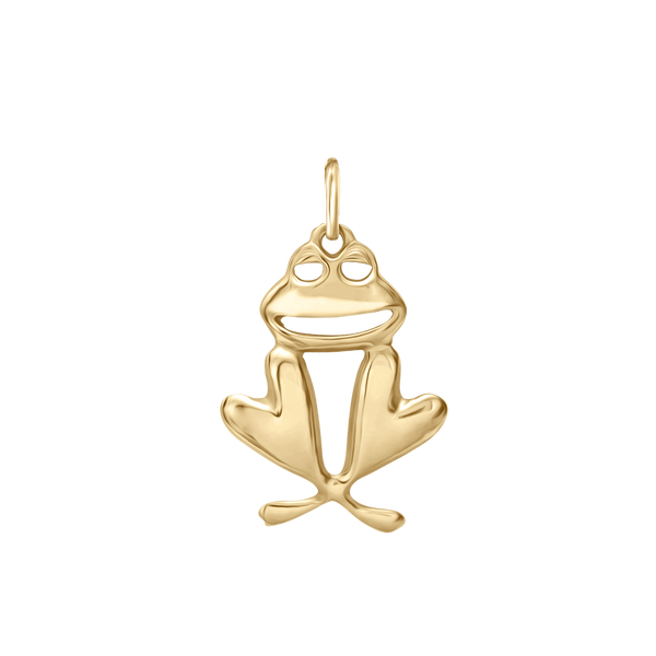 Smiling Frog Charm in Sterling Silver (27 x 17mm)