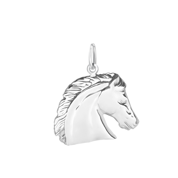 Horse Head Charm in Sterling Silver (23 x 20mm)