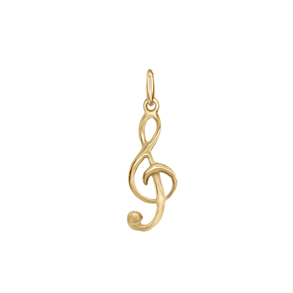 Musical Note Charm in Sterling Silver (27 x 9mm)