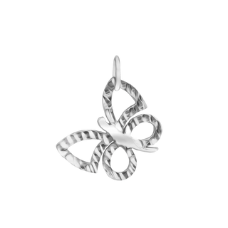 Butterfly Outline Charm in Sterling Silver (21 x 17mm)