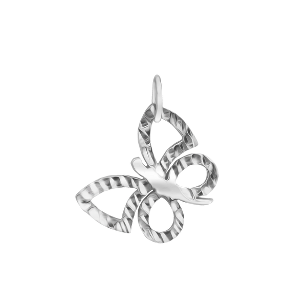 Butterfly Outline Charm in Sterling Silver (21 x 17mm)