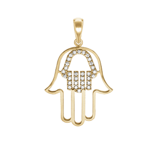 Sterling Silver Hamsa Pendant (30 x 19 mm)