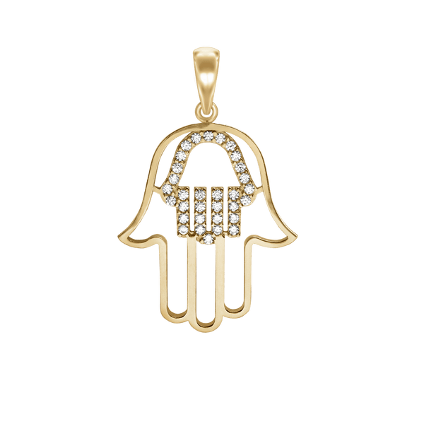 Sterling Silver Hamsa Pendant (30 x 19 mm)