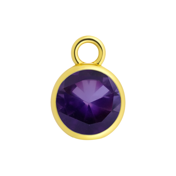 Diamond or Gemstone Bezel Drop Charm in 14K Yellow Gold
