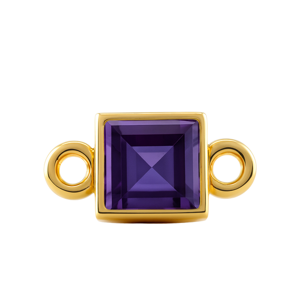 Diamond or Gemstone Square Bezel Bezel/Necklace Charm in 14K Yellow Gold