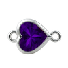 Diamond or Gemstone Heart Bezel Bracelet/Necklace Charm in 14K White Gold