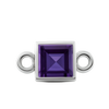 Diamond or Gemstone Square Bezel Drop Charm in 14K White Gold