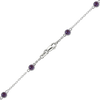 Finished Diamond by the Yard Cable Chain Bracelet in 14K White Gold with Alexandrite Stones