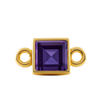 Diamond or Gemstone Square Bezel Bezel/Necklace Charm in 14K Yellow Gold