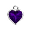 Diamond or Gemstone Heart Bezel Drop Charm in 14K White Gold