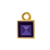 Diamond or Gemstone Square Bezel Drop Charm in 14K Yellow Gold