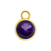 Diamond or Gemstone Bezel Drop Charm in 14K Yellow Gold