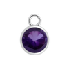 Diamond or Gemstone Bezel Drop Charm in 14K White Gold