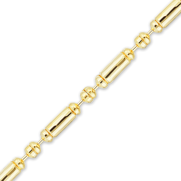 Bulk / Spooled Alternating Bead Chain in 14K Yellow Gold (1.30 mm)