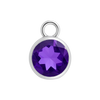 Diamond or Gemstone Bezel Drop Charm in 14K White Gold